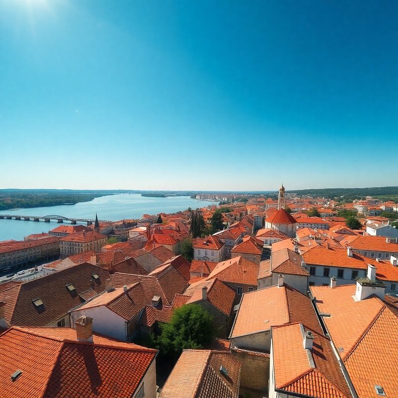 Pogled na centar Osijeka uz rijeku Dravu
